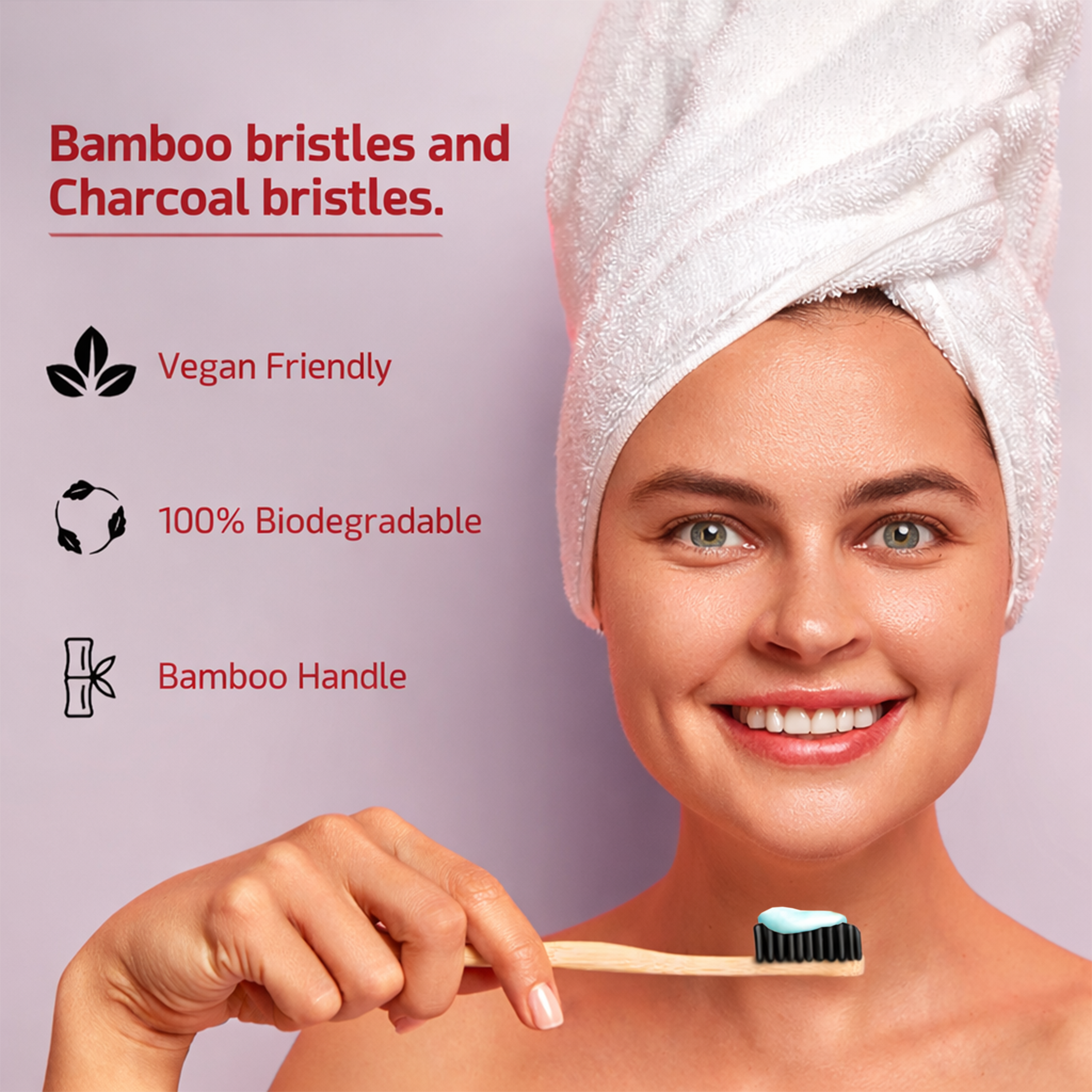 Bamboo Toothbrush Combo || Charcoal Bristles