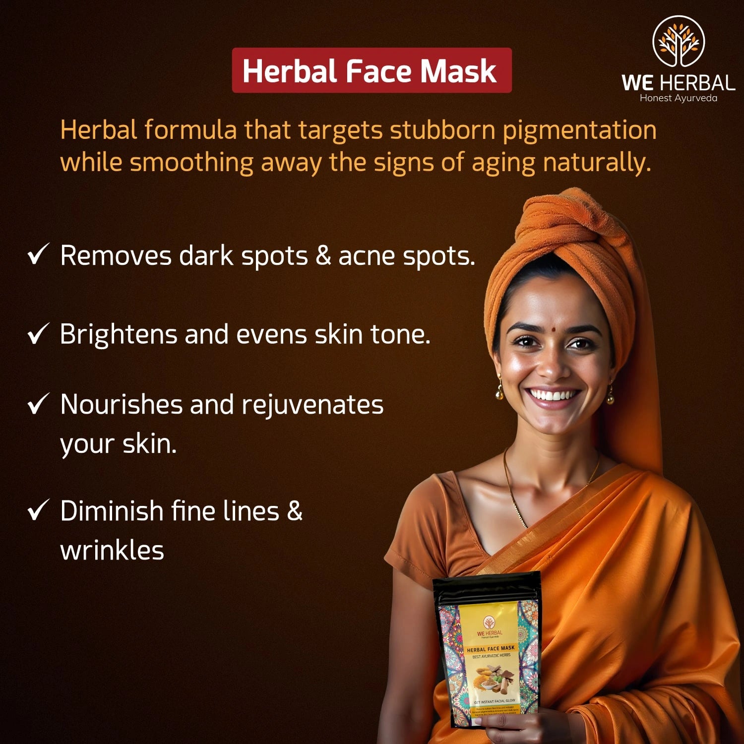 Herbal Face Mask 50 grm & Natural Rose Water Combo