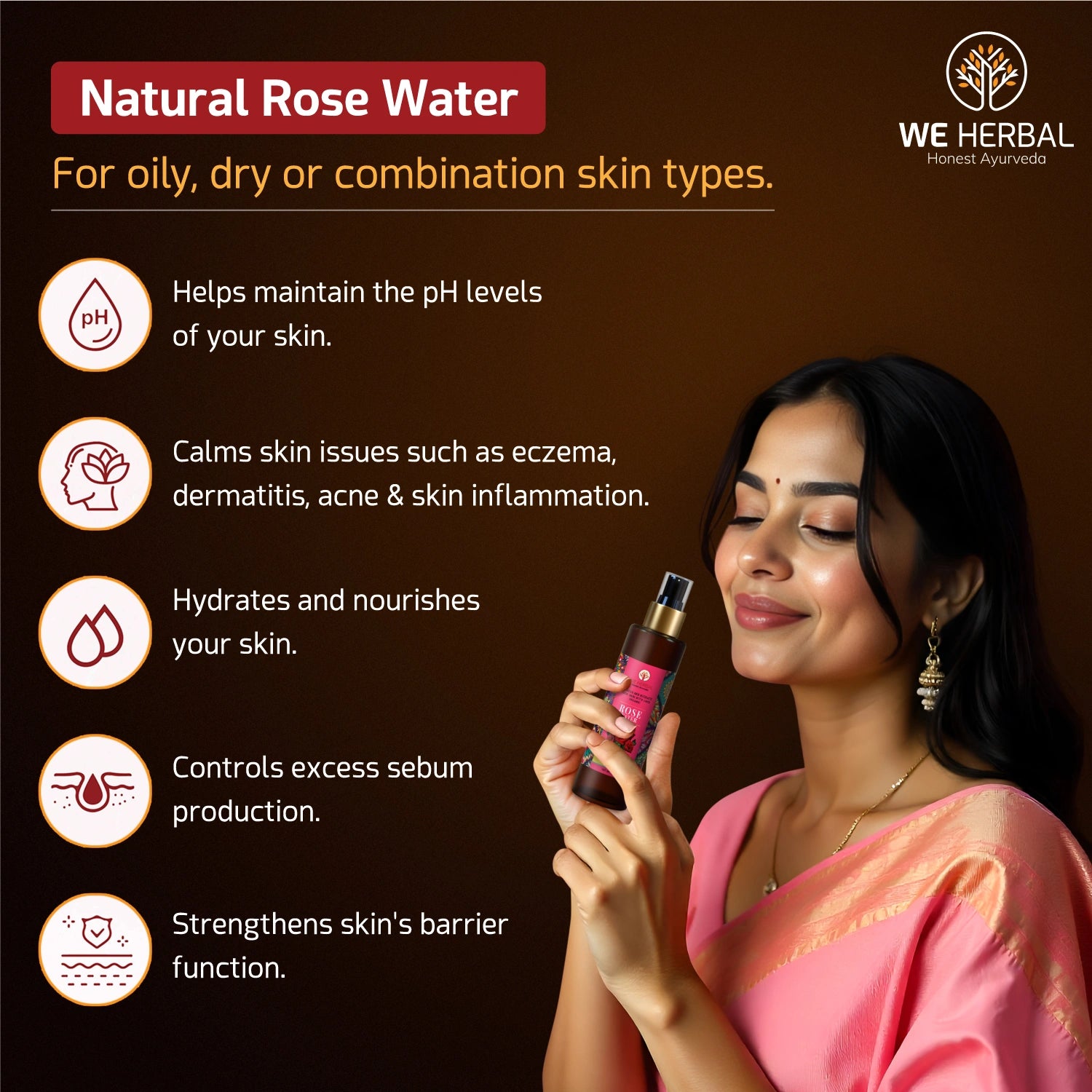 Herbal Face Mask 50 grm & Natural Rose Water Combo