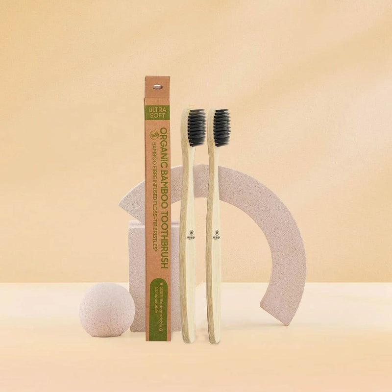 Bamboo Toothbrush Combo || Bamboo Fiber Bristles and Charcoal Bristles