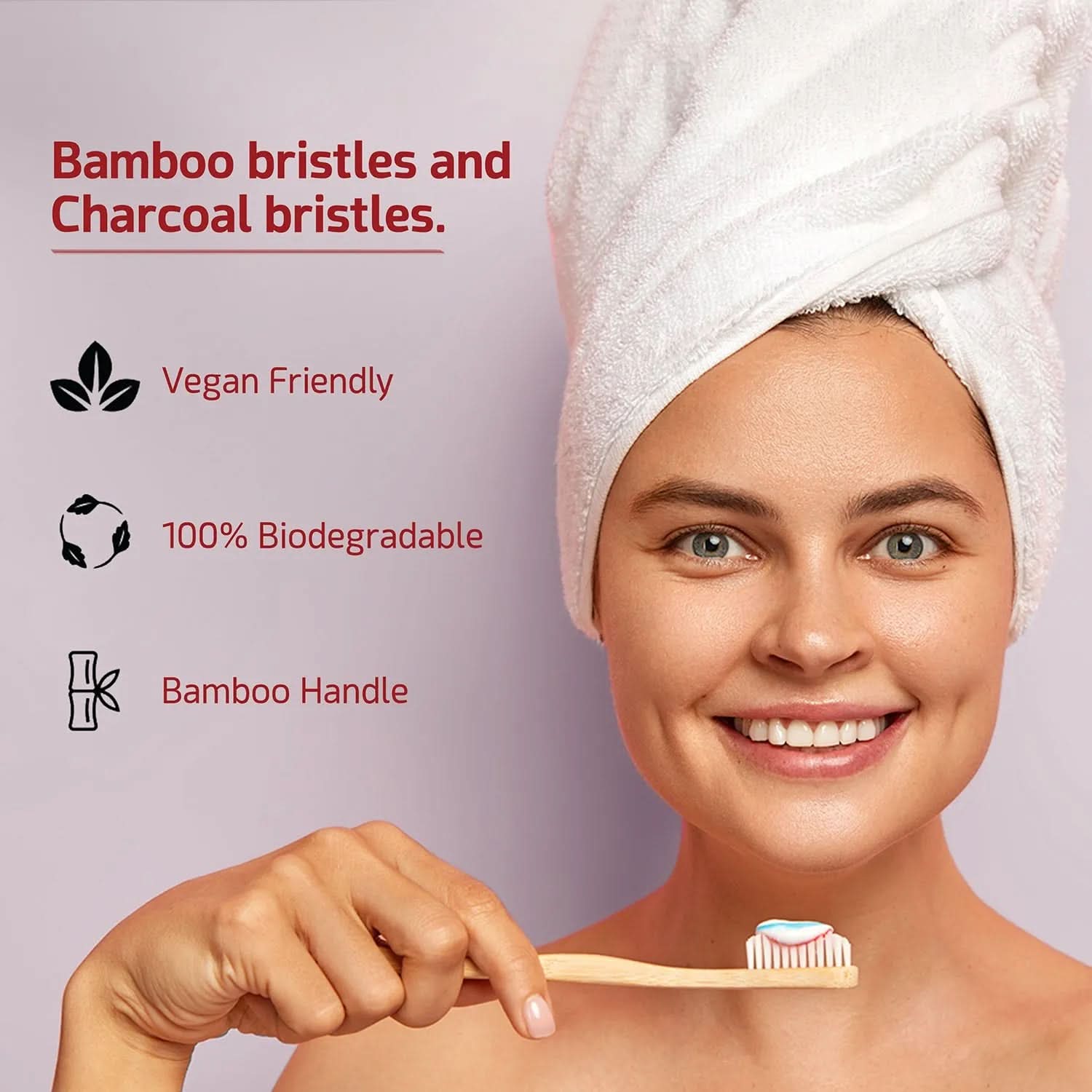 Bamboo Toothbrush Combo || Bamboo Fiber Bristles and Charcoal Bristles - We Herbal | Honest Ayurveda