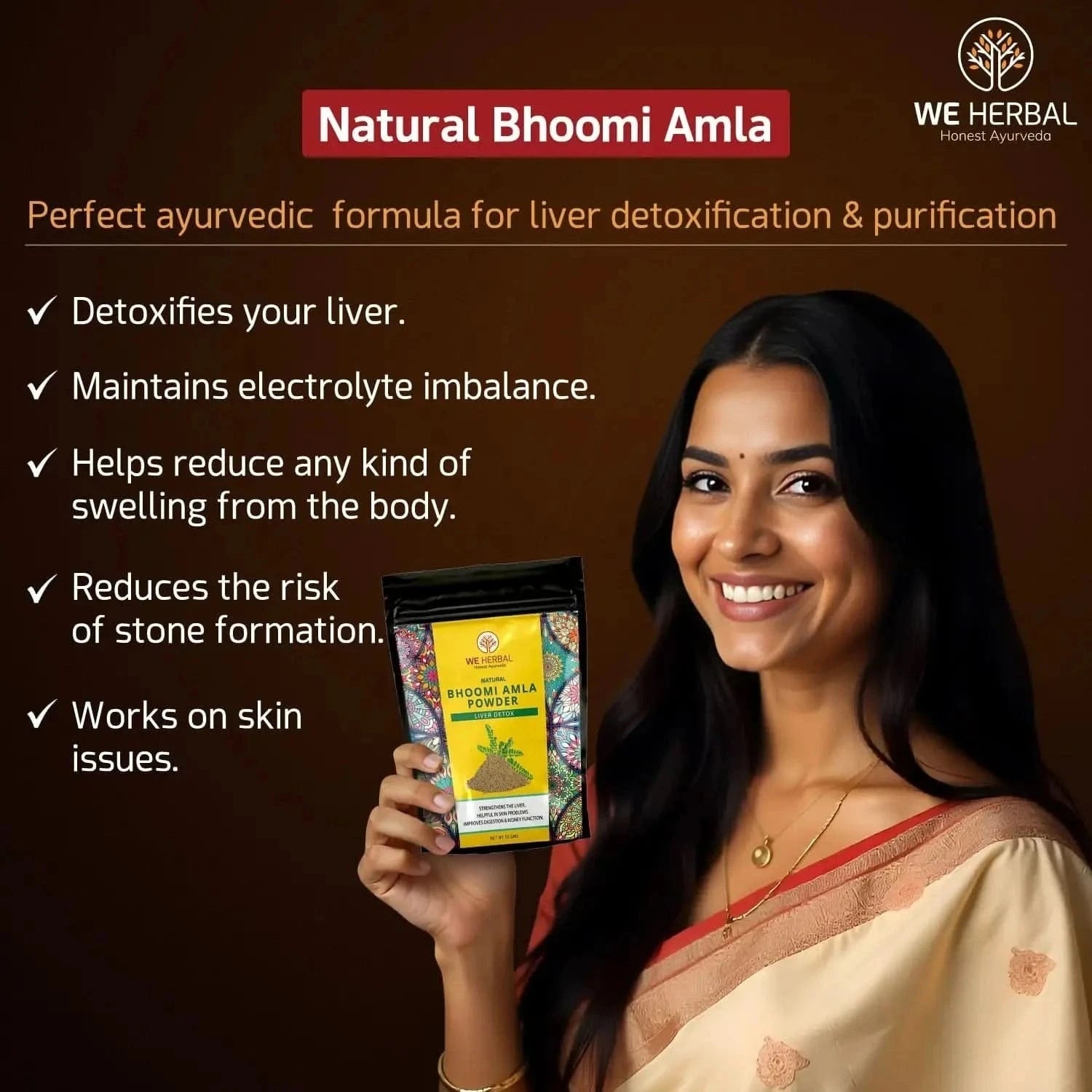 Bhumi Amla Powder - Nature's Helper for Liver, Skin, and Kidney Health. - We Herbal | Honest Ayurveda