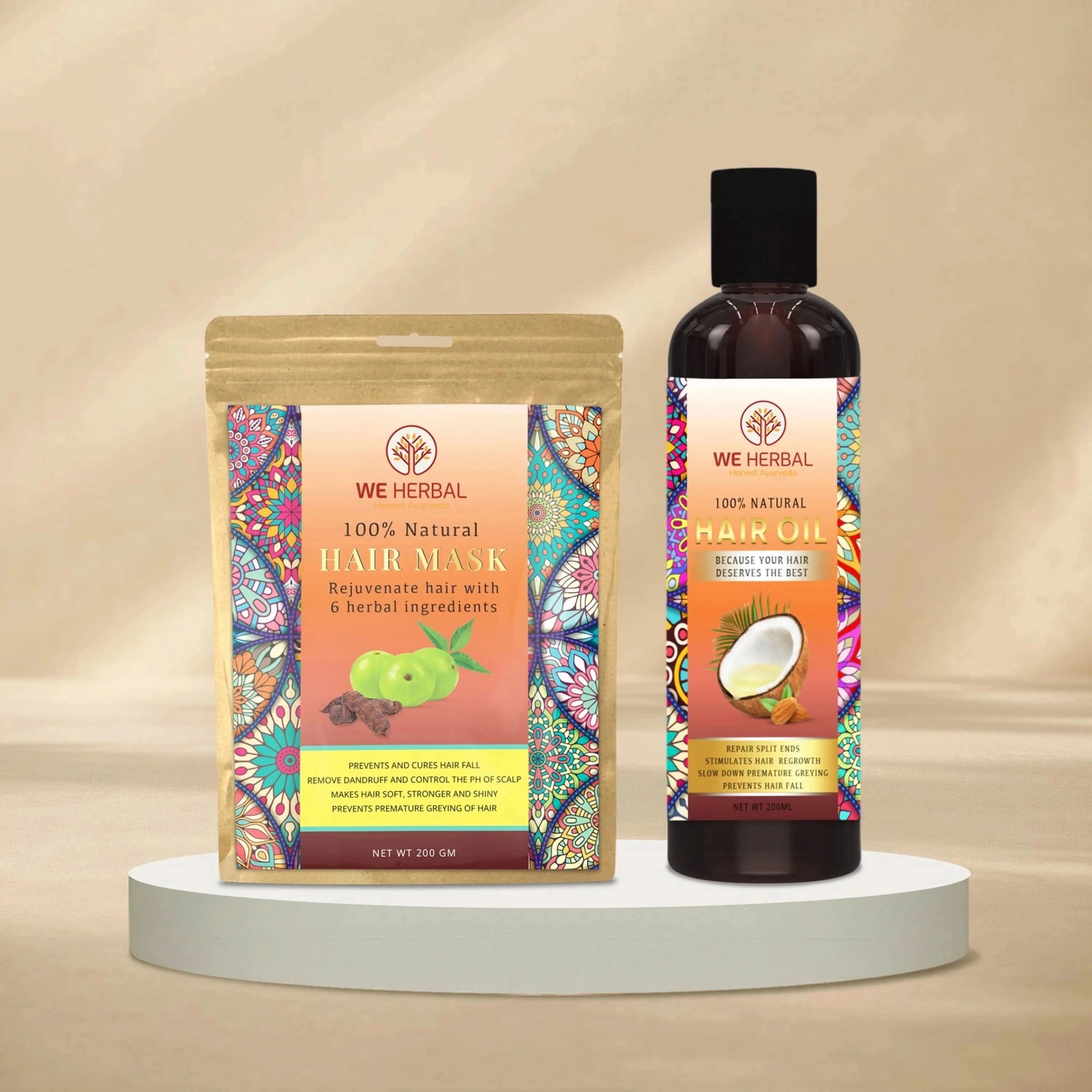 Hair Oil & Herbal Hair Mask Combo - We Herbal | Honest Ayurveda
