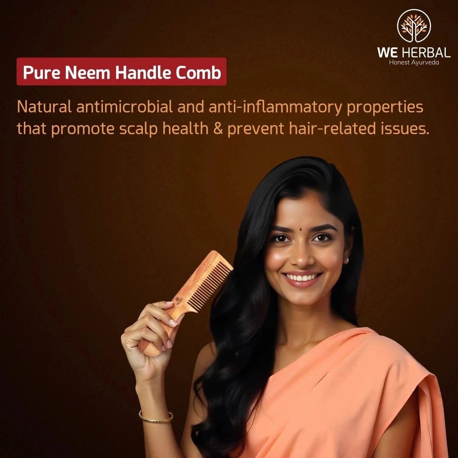 Hair Oil & Pure Neem Comb Pack Combo - We Herbal | Honest Ayurveda