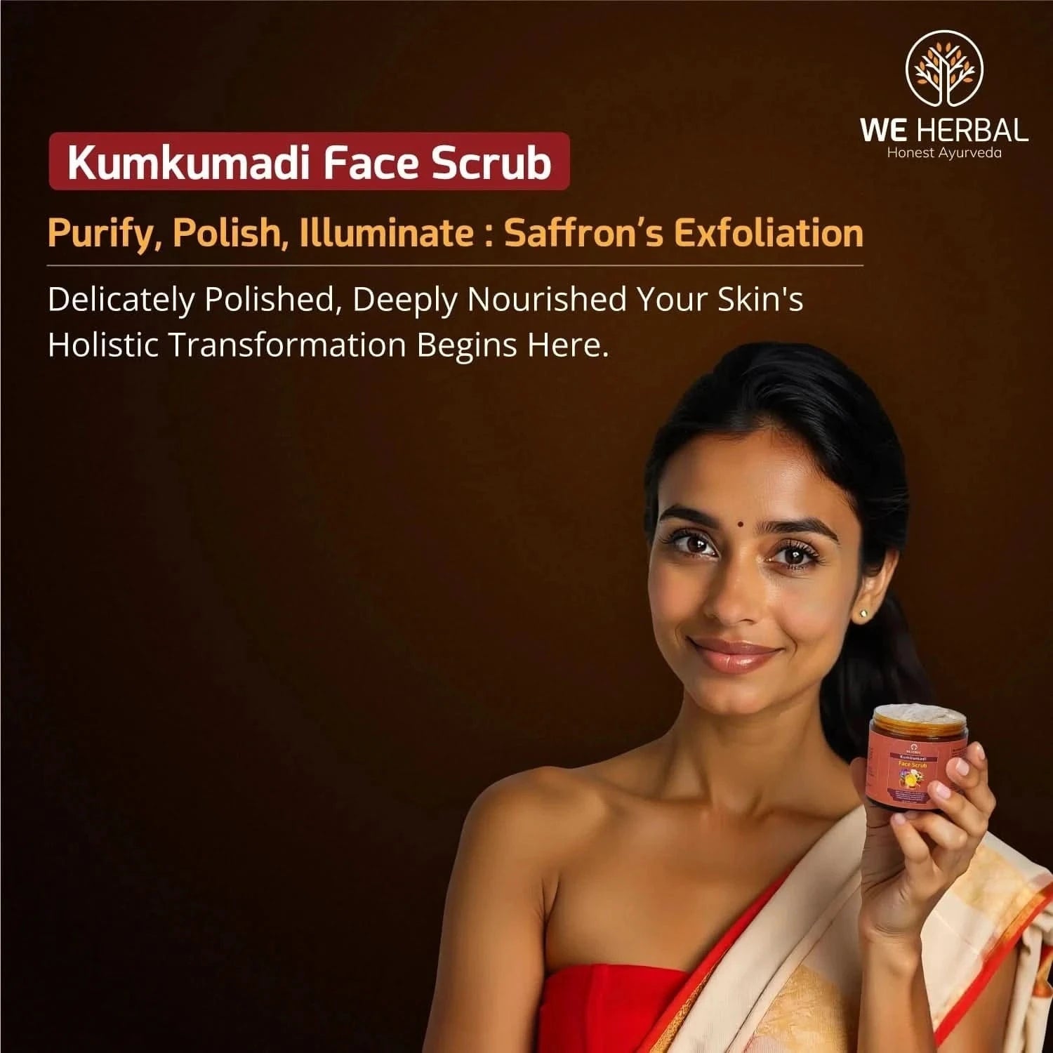 Kumkumadi Face Scrub: Nature’s Answer to Glistening and Flawless Skin - We Herbal | Honest Ayurveda