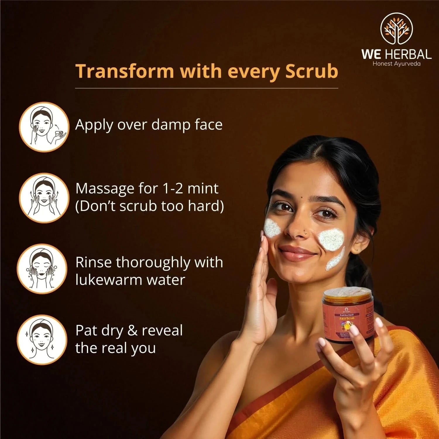Kumkumadi Face Scrub: Nature’s Answer to Glistening and Flawless Skin - We Herbal | Honest Ayurveda