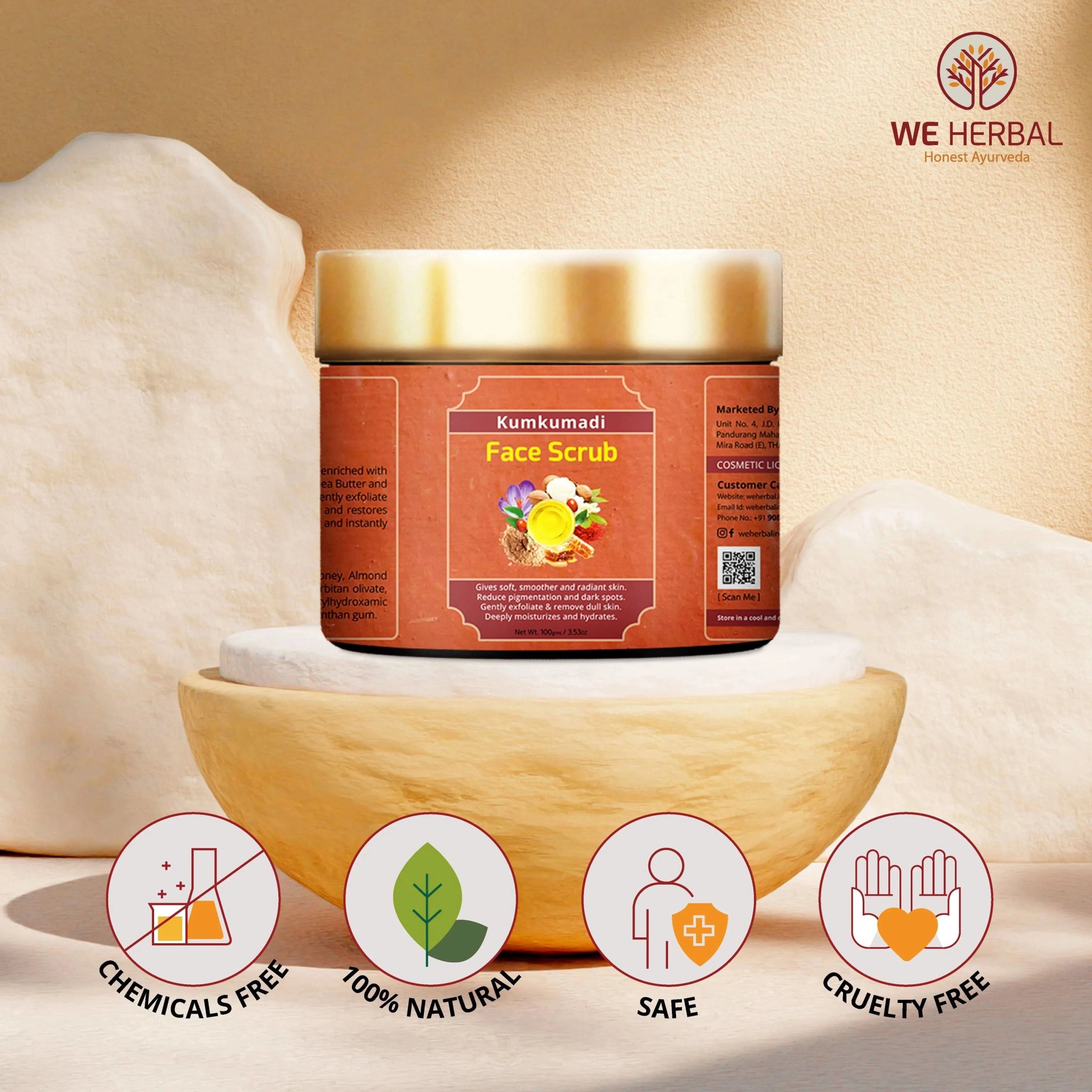 Kumkumadi Face Scrub: Nature’s Answer to Glistening and Flawless Skin - We Herbal | Honest Ayurveda