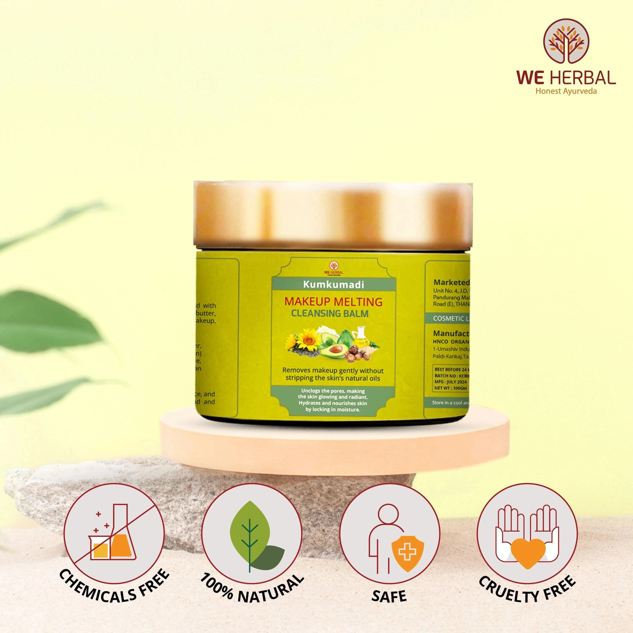 Kumkumadi Makeup Melting Cleansing Balm - We Herbal | Honest Ayurveda