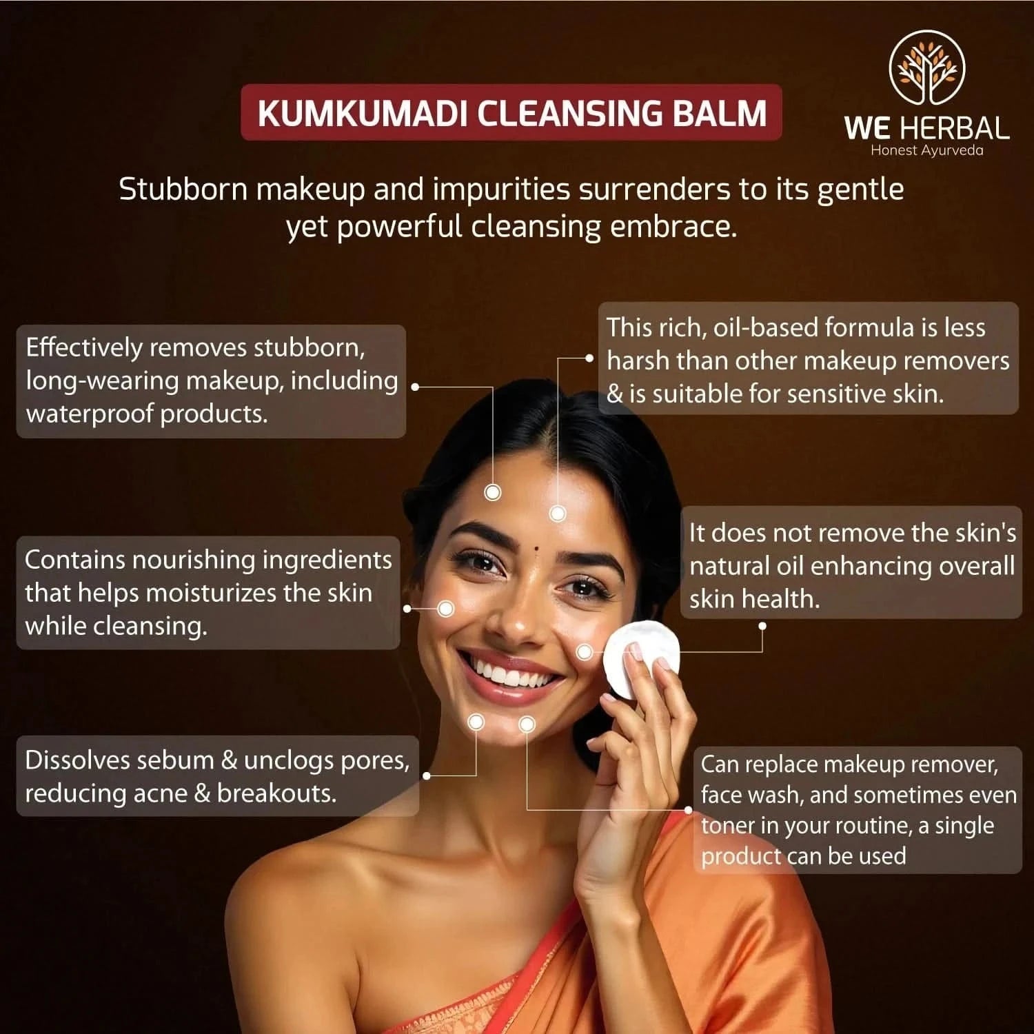 Kumkumadi Makeup Melting Cleansing Balm - We Herbal | Honest Ayurveda