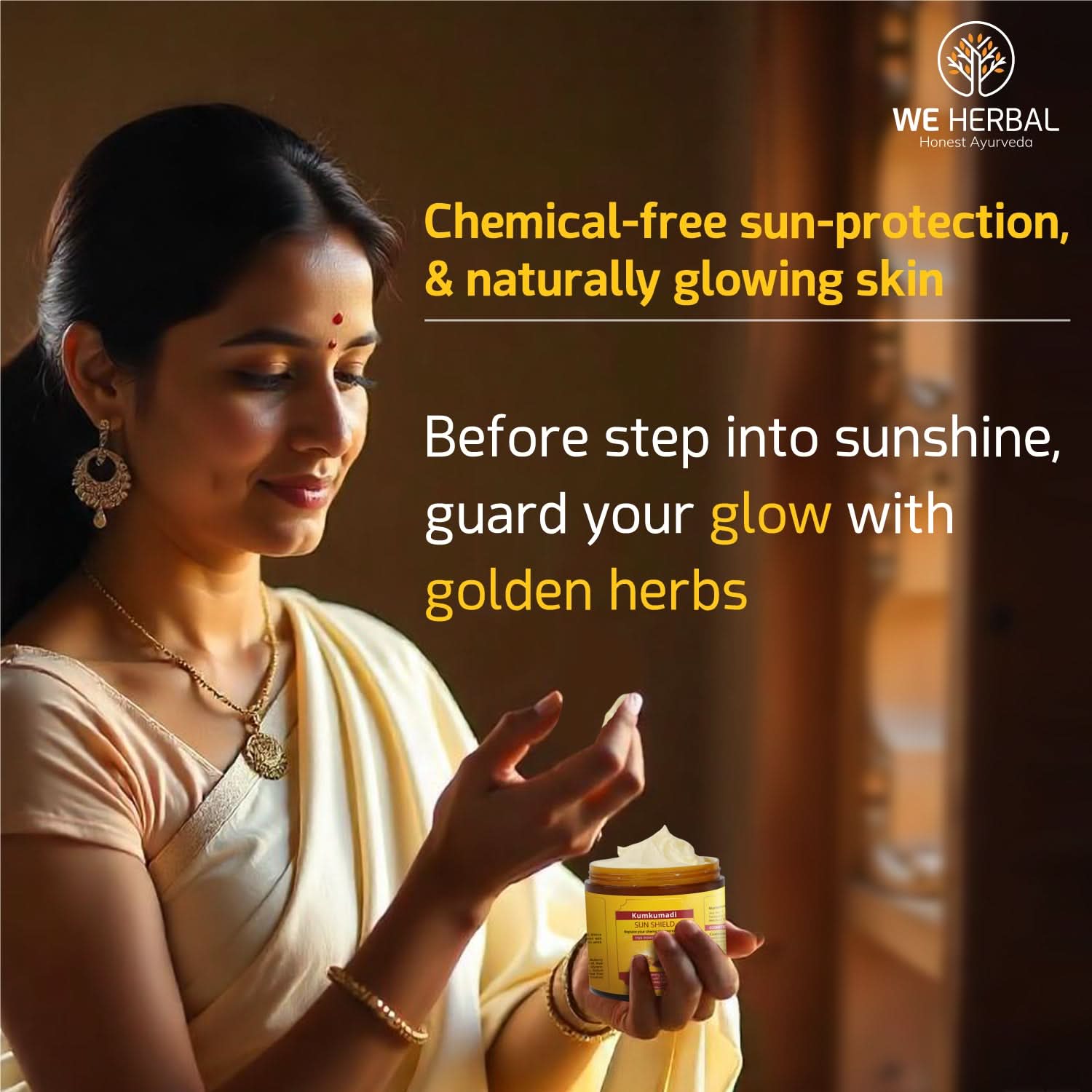 Kumkumadi Sunscreen – Ultimate Ayurvedic Sun Protection for Healthy and Youthful Skin - We Herbal | Honest Ayurveda