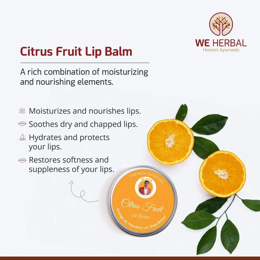 Limited Edition Citrus Fruit Lip Balm - We Herbal | Honest Ayurveda