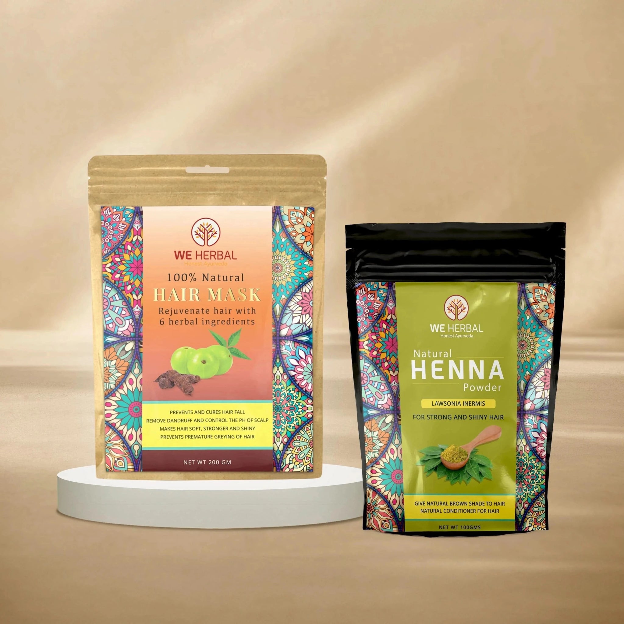 Natural Henna Powder & Herbal Hair Mask Combo - We Herbal | Honest Ayurveda