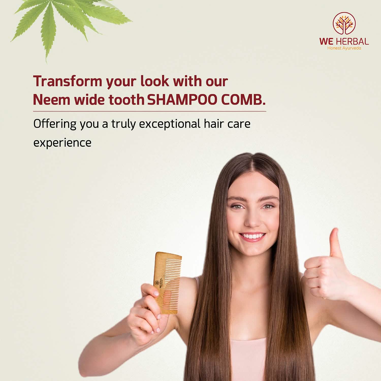 Pure Neem Shampoo Comb - We Herbal | Honest Ayurveda