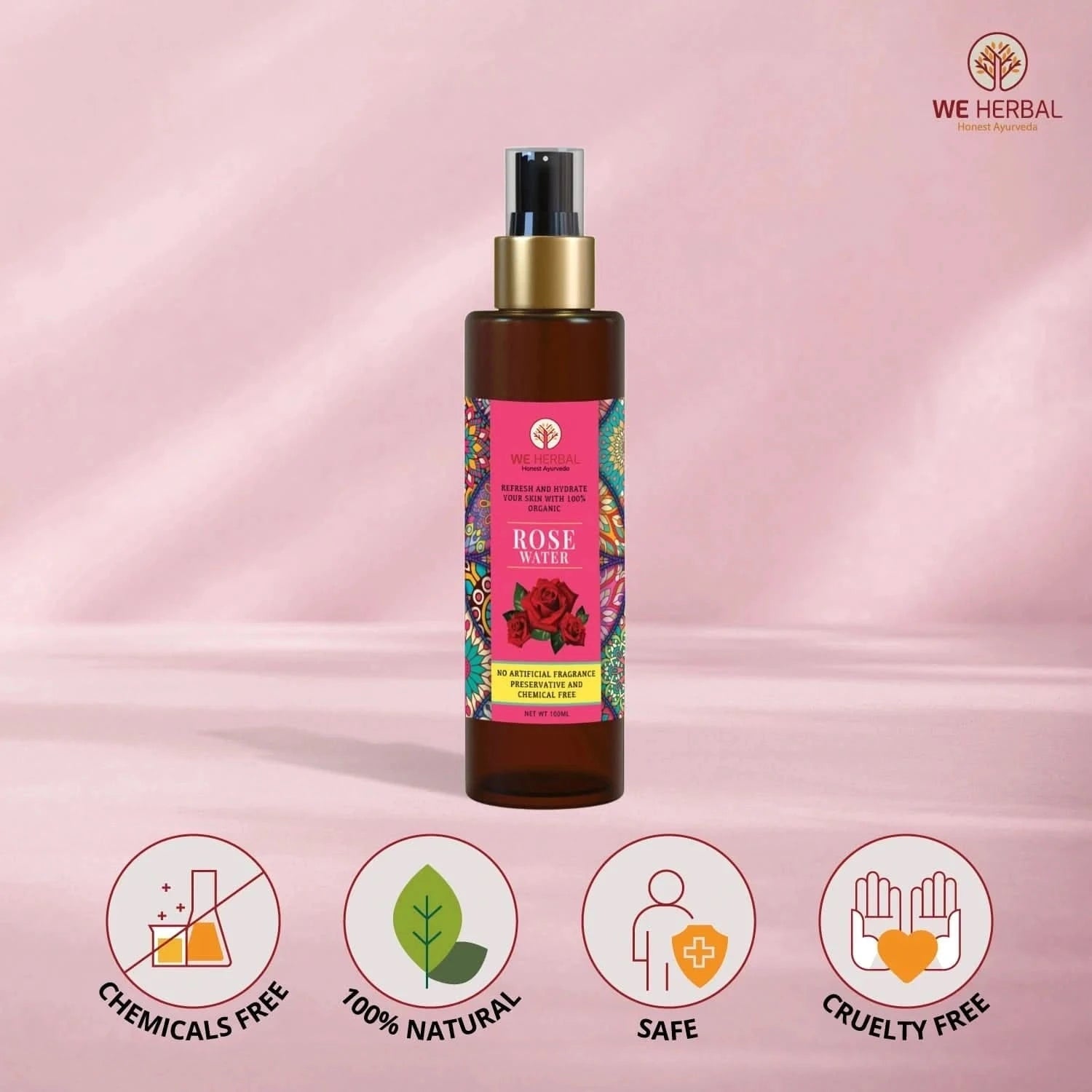 Pure Rose Water: The Best Toner and Hydrating Solution For Your Skin - We Herbal | Honest Ayurveda