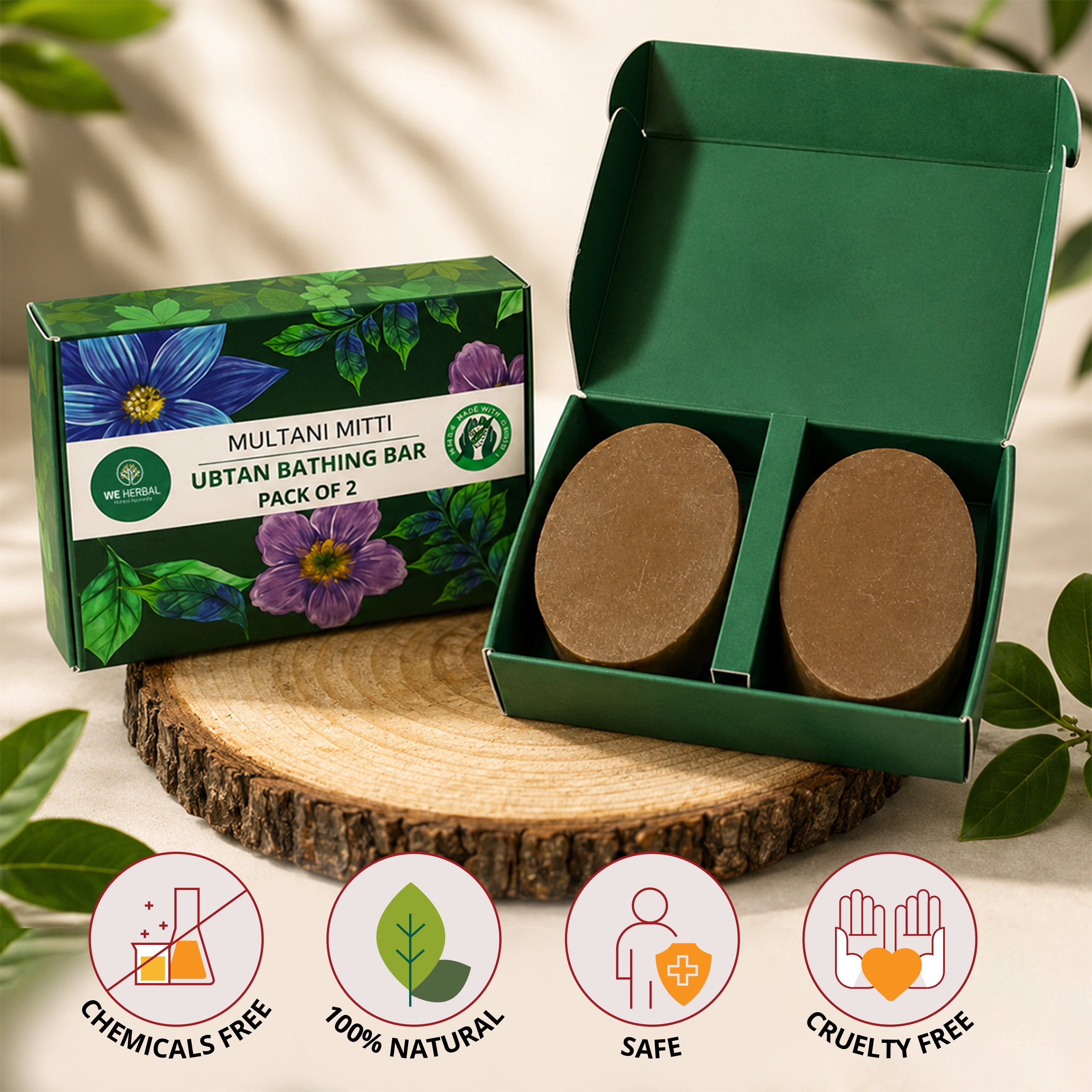 ZERO CHEMICAL UBTAN BATHING BAR: Refresh your daily bath ritual with ancient ubtan