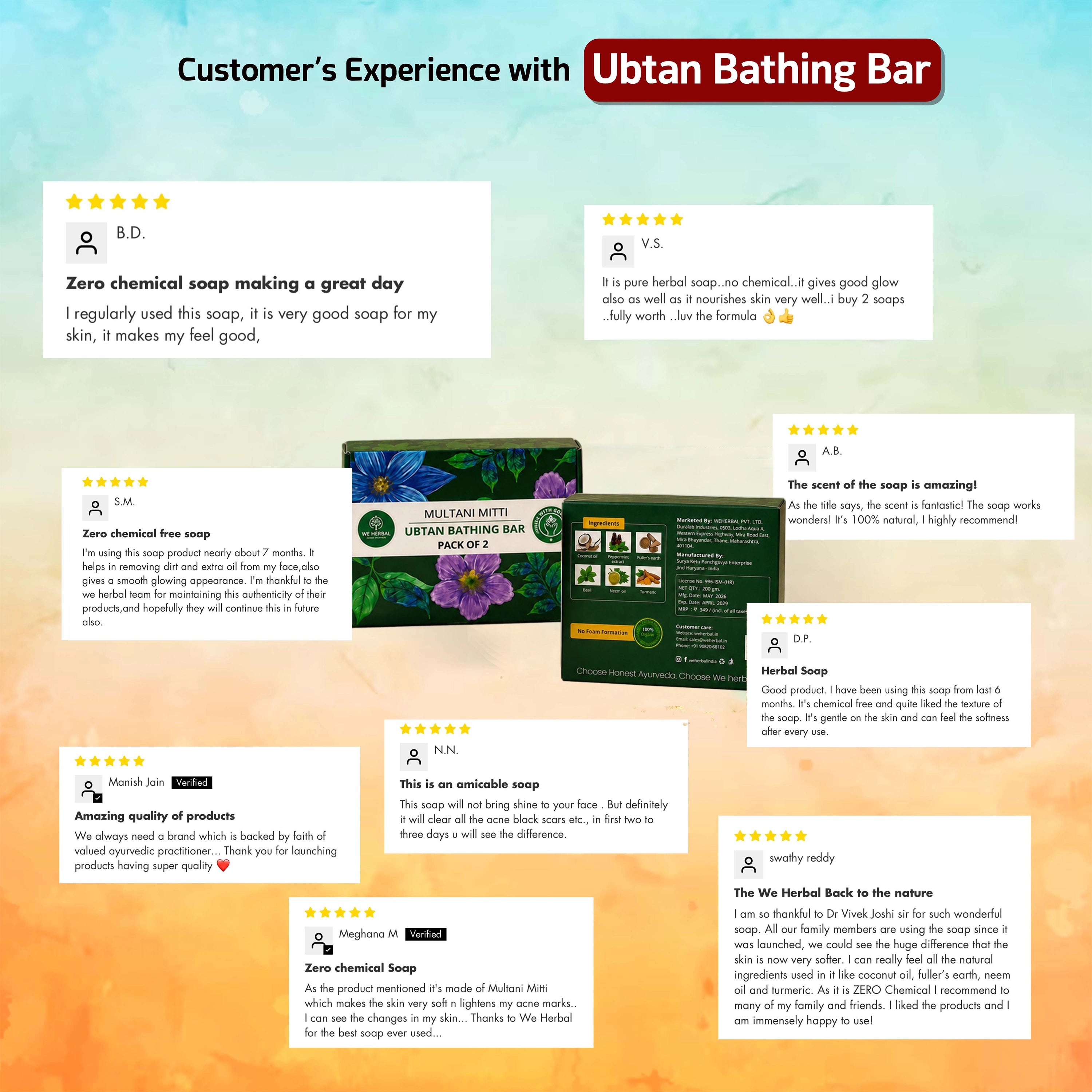 ZERO CHEMICAL UBTAN BATHING BAR: Refresh your daily bath ritual with ancient ubtan