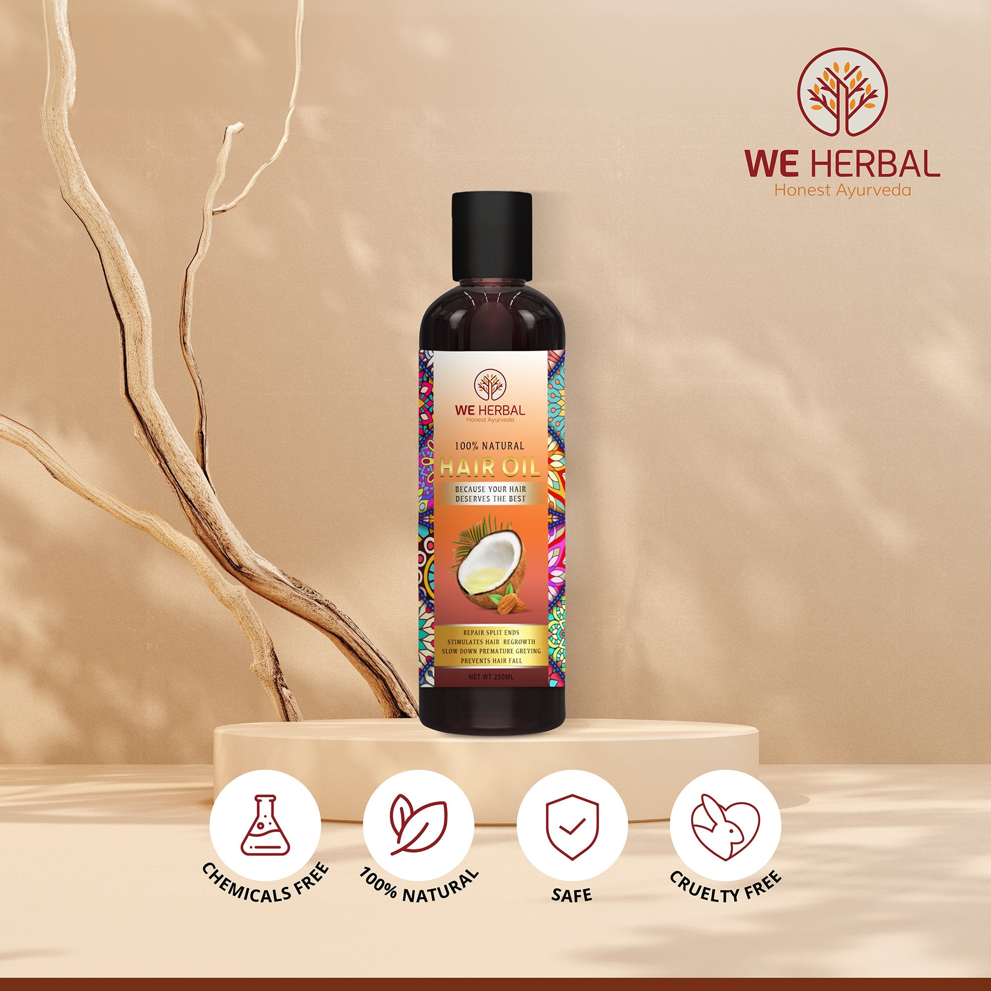 Hair Oil & Herbal Hair Mask Combo We Herbal | Back to the Nature