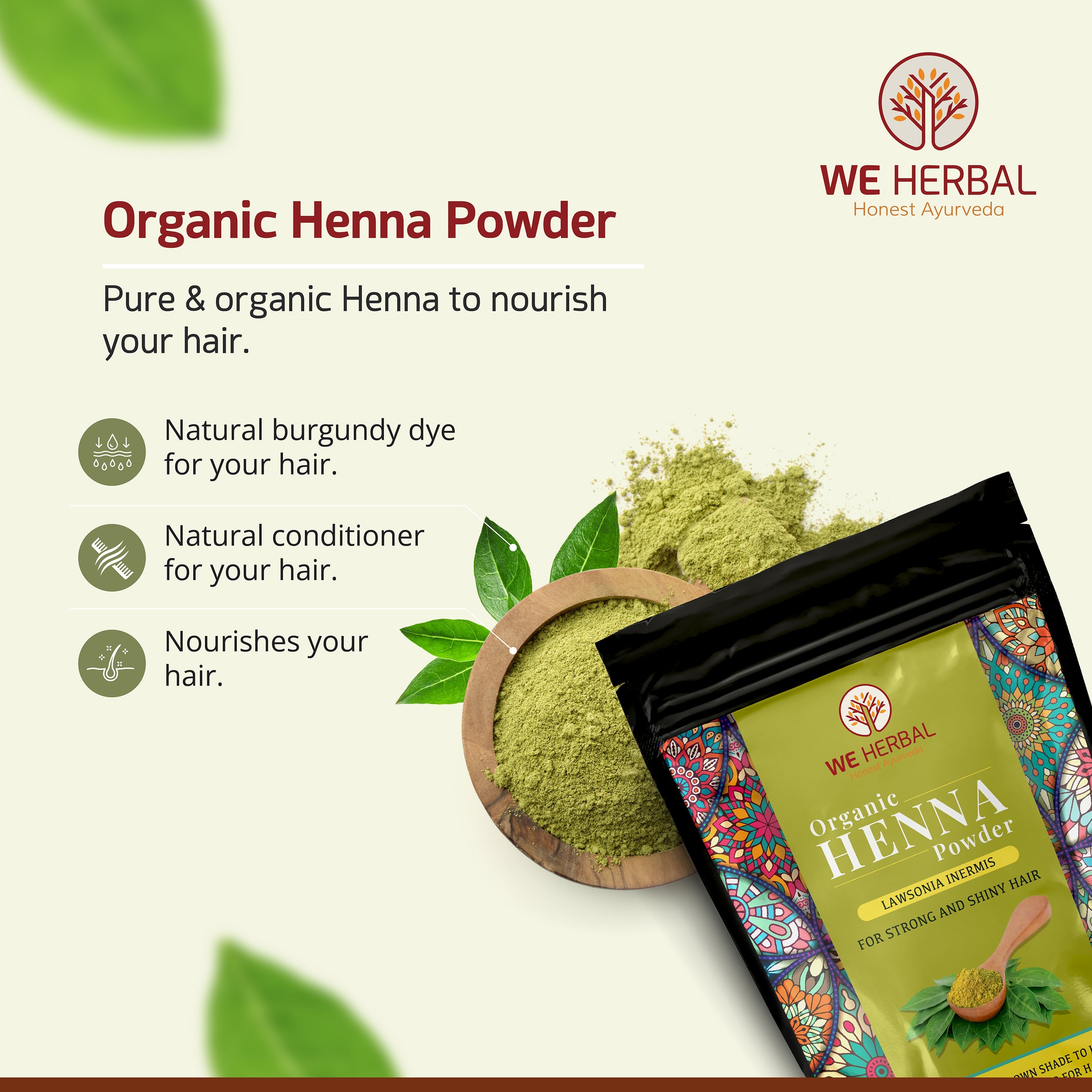 Natural Henna Powder & Herbal Hair Mask Combo We Herbal | Back to the Nature