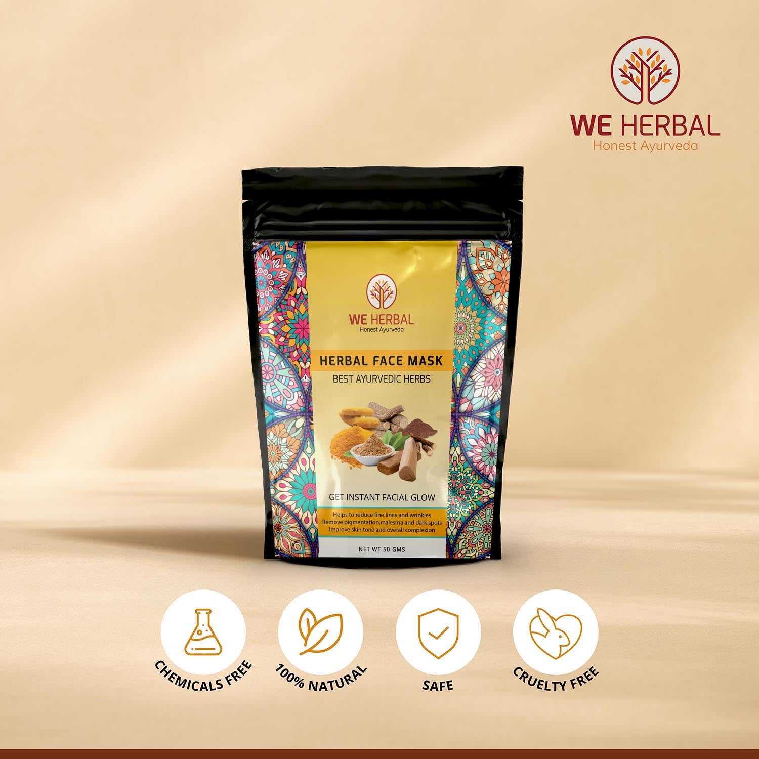 Herbal Face Mask & Natural Rose Water Combo We Herbal | Back to the Nature