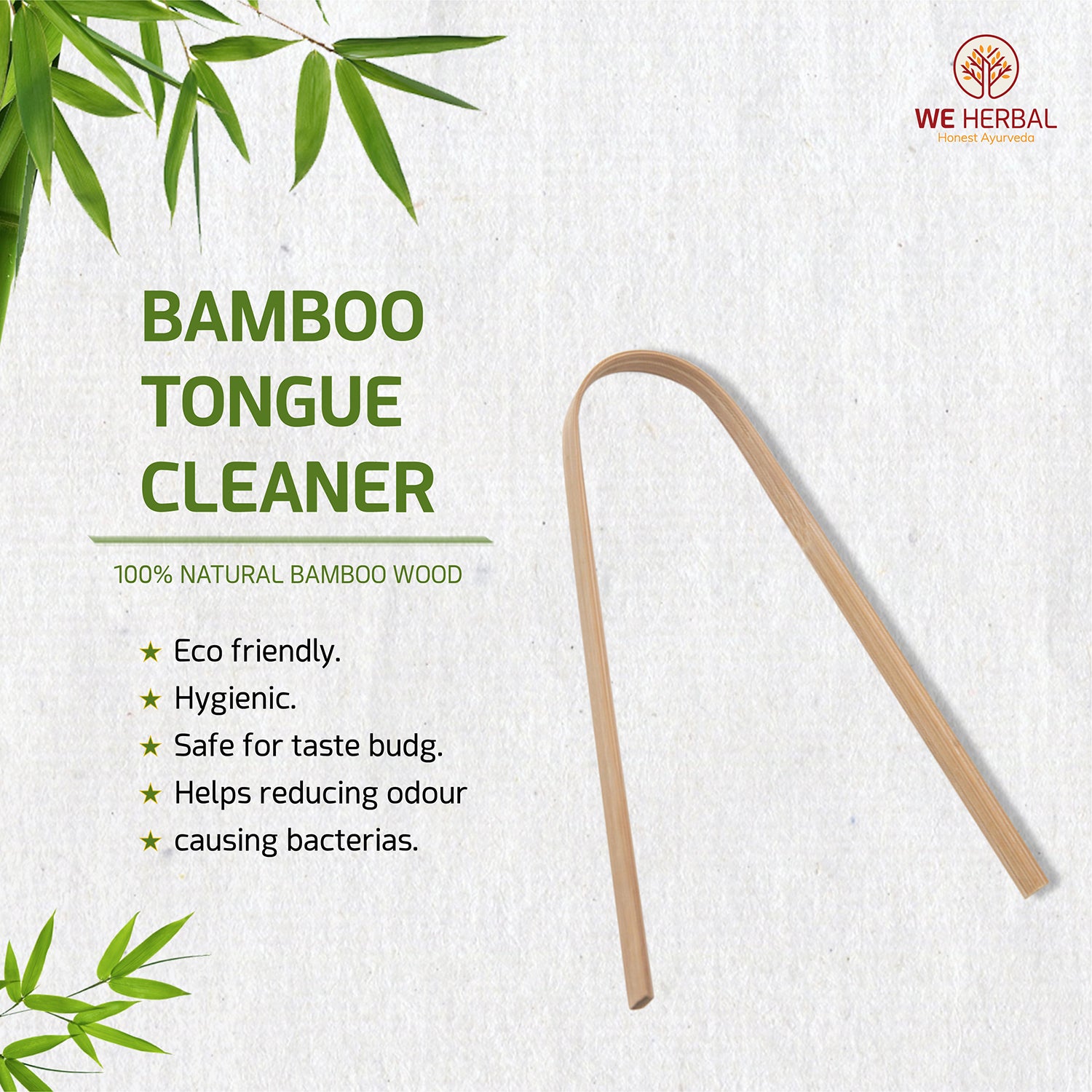 Bamboo Tongue Cleaner We Herbal | Back to the Nature