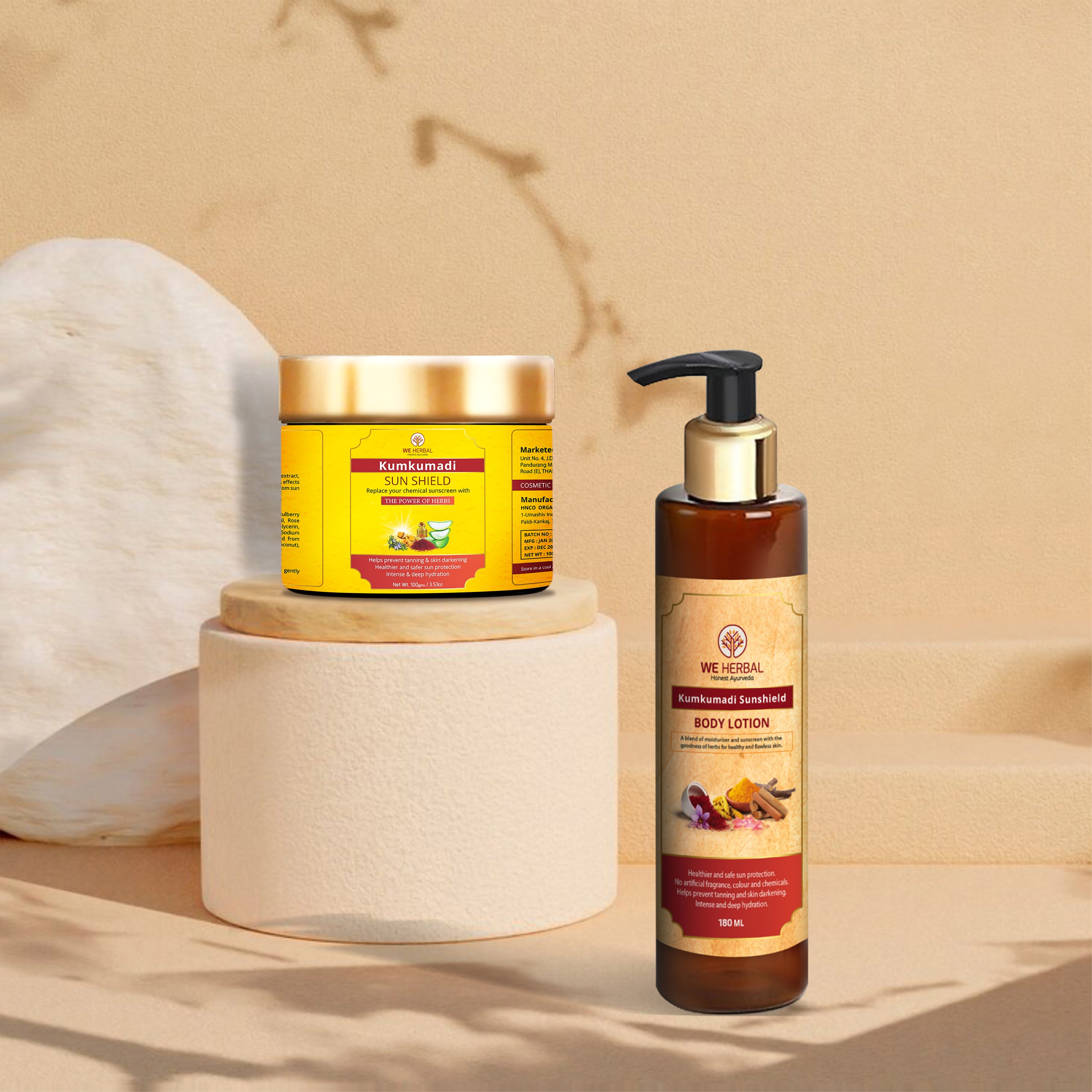 Kumkumadi Sunshield & Kumkumadi Body Lotion Combo