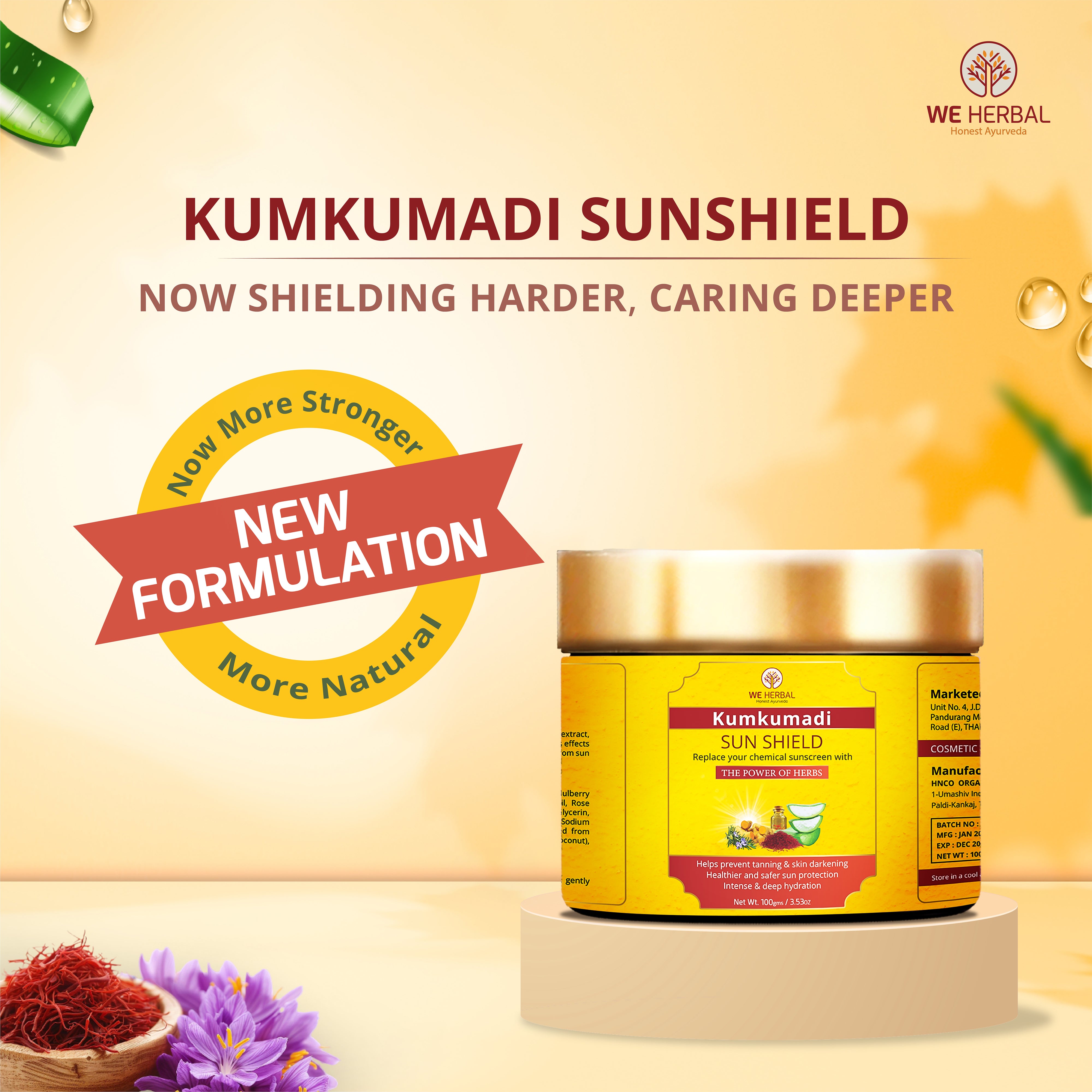 We Herbal Kumkumadi Sunshield New formulation