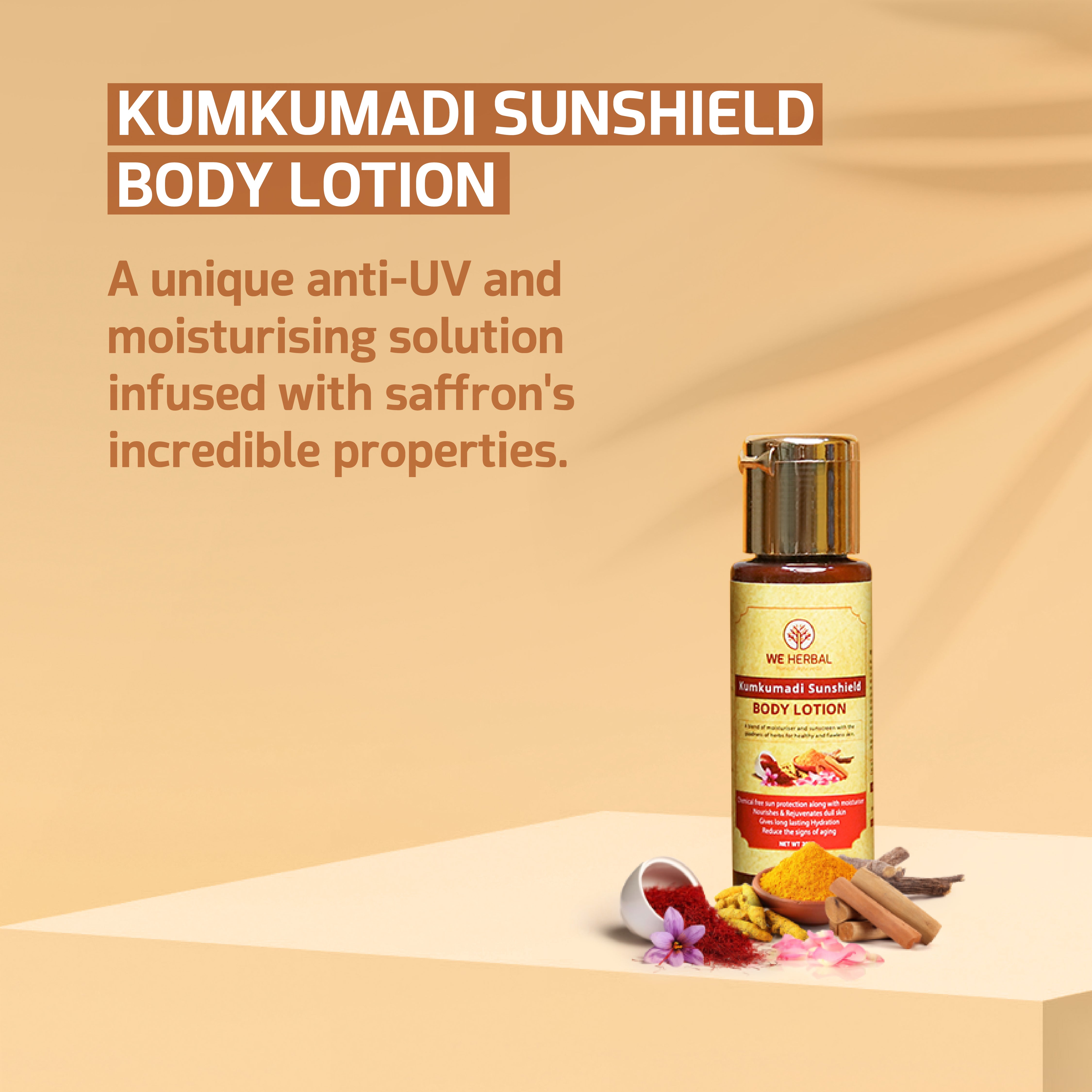 Kumkumadi Sun Shield Body Lotion | We Herbal