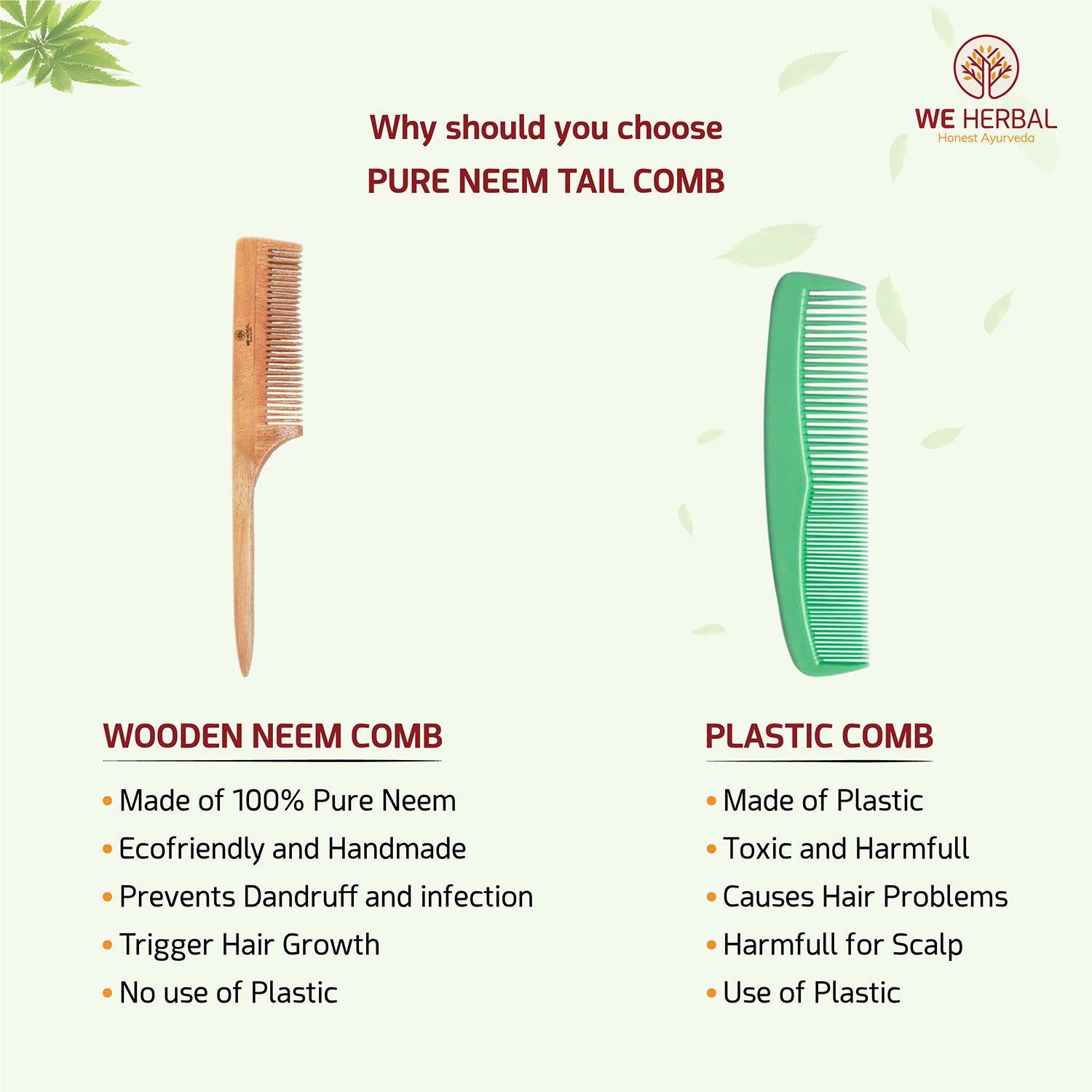 Pure Neem Tail Comb