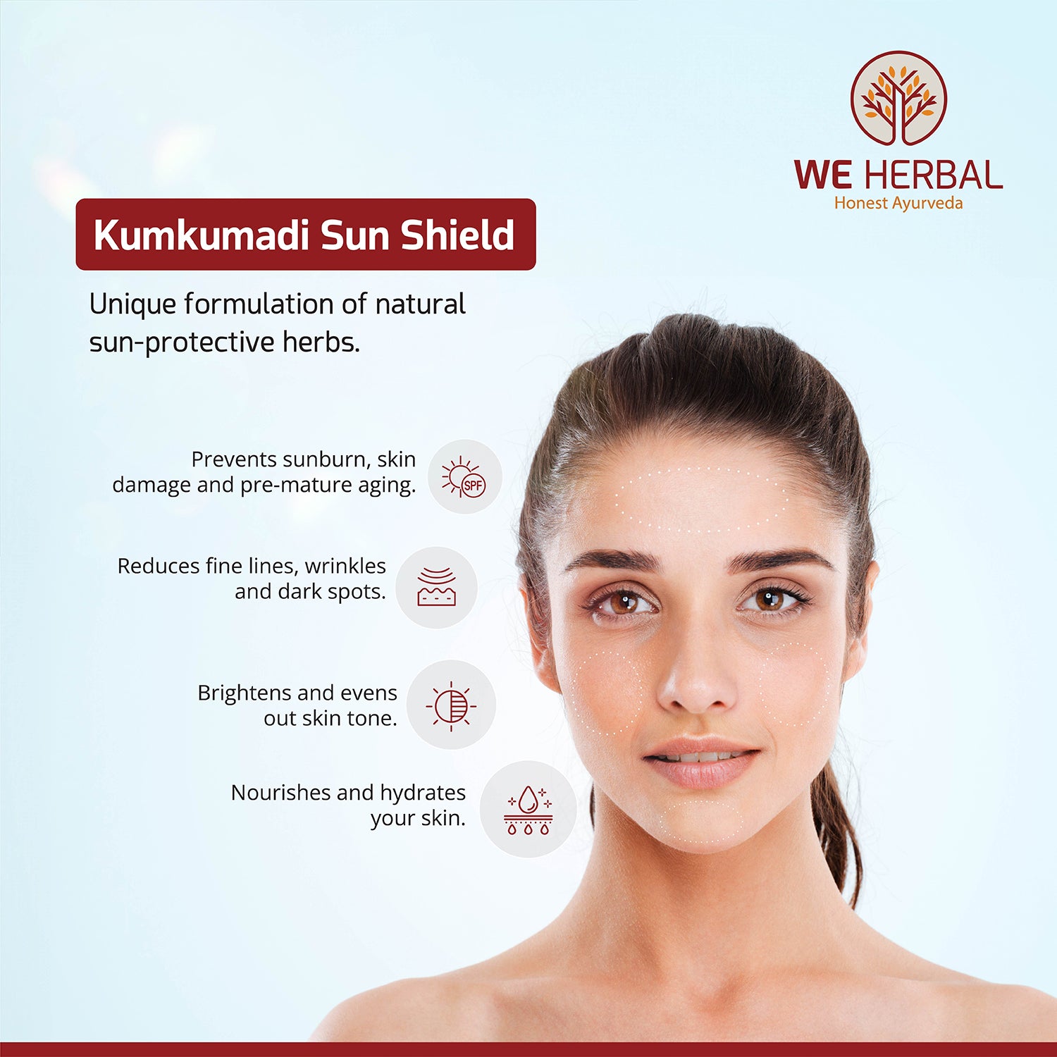 Kumkumadi Sunshield & Kumkumadi Body Lotion Combo We Herbal | Back to the Nature