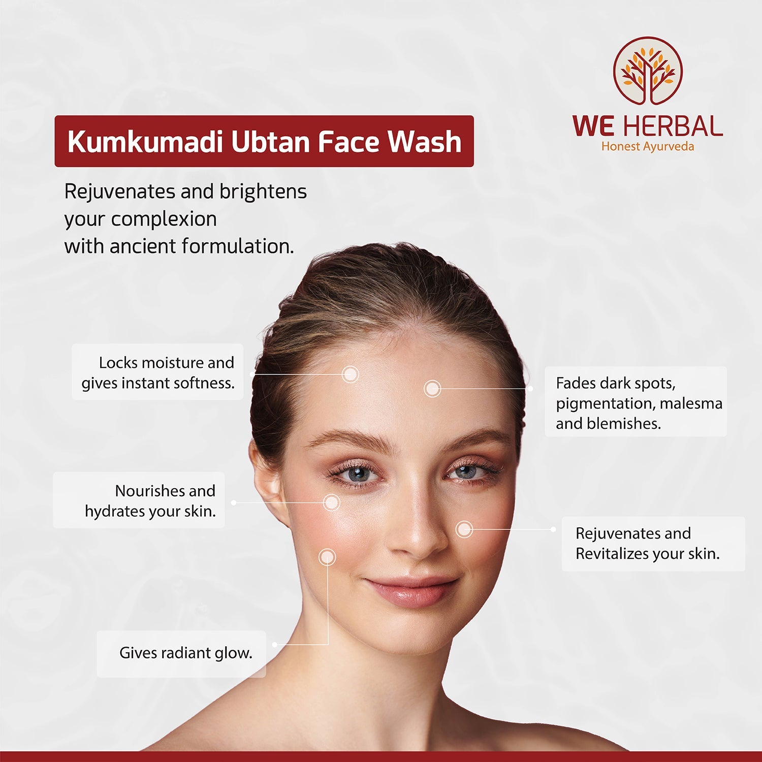 Kumkumadi Ubtan Face Wash & Natural Rose Water Combo We Herbal | Back to the Nature