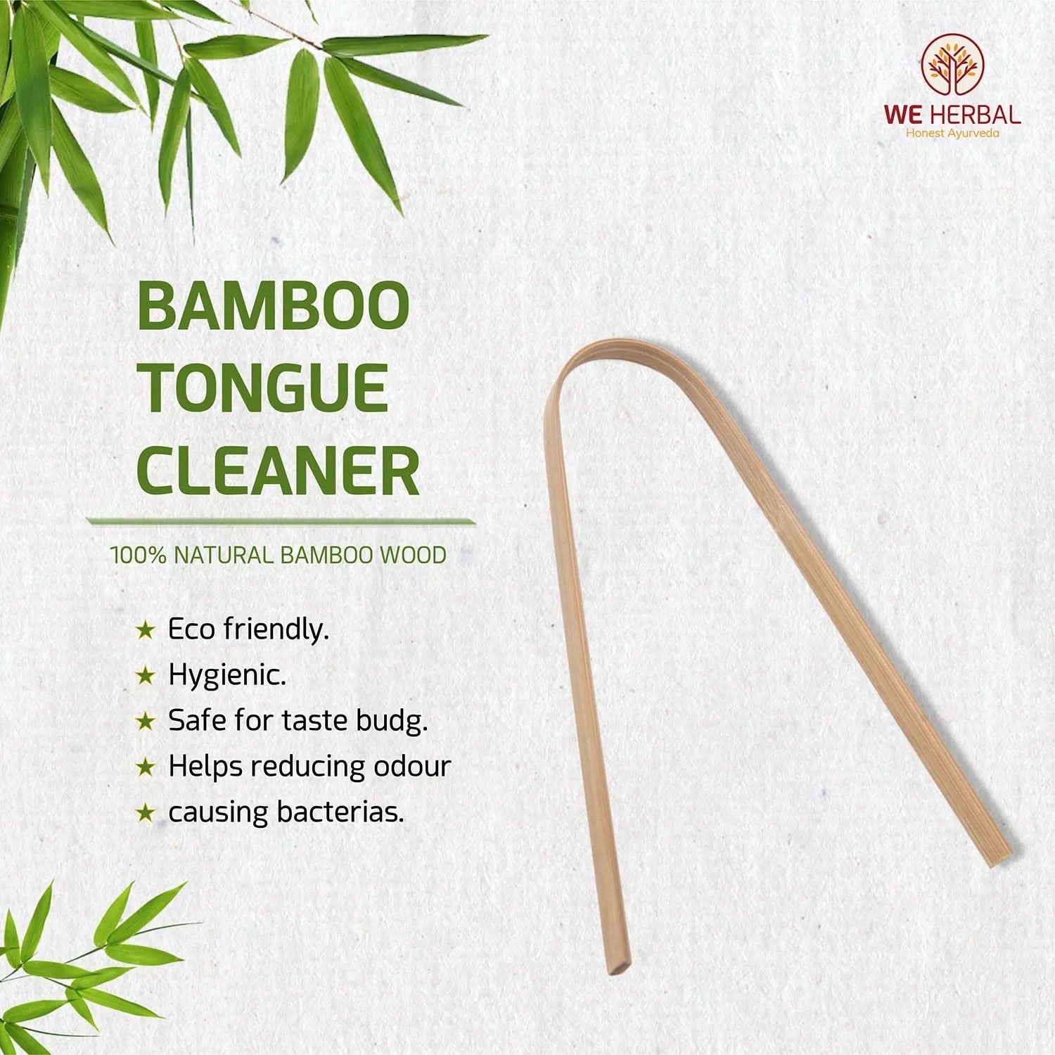 Bamboo Tongue Cleaner - We Herbal | Honest Ayurveda