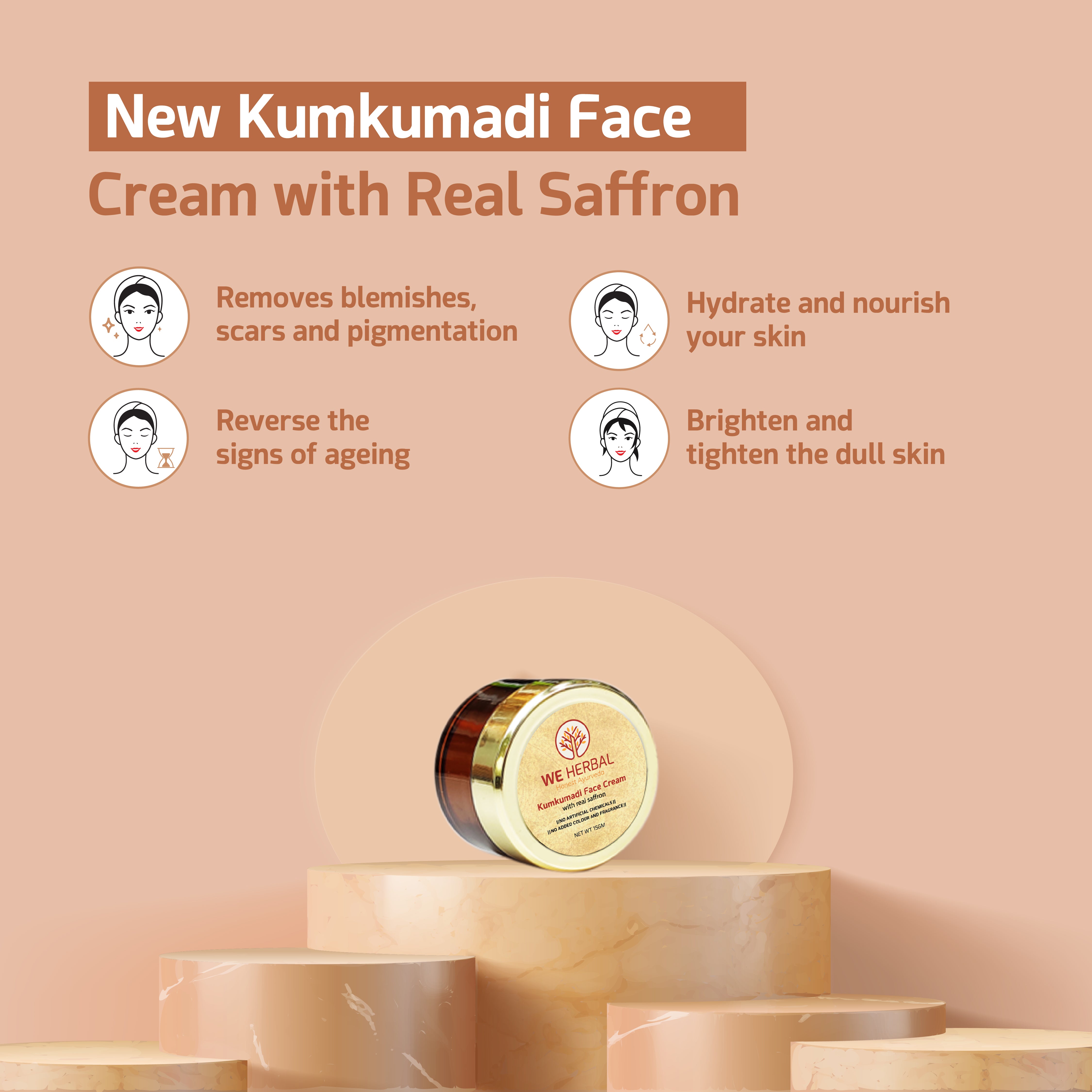 Kumkumadi Face Cream with real saffron | we herbal