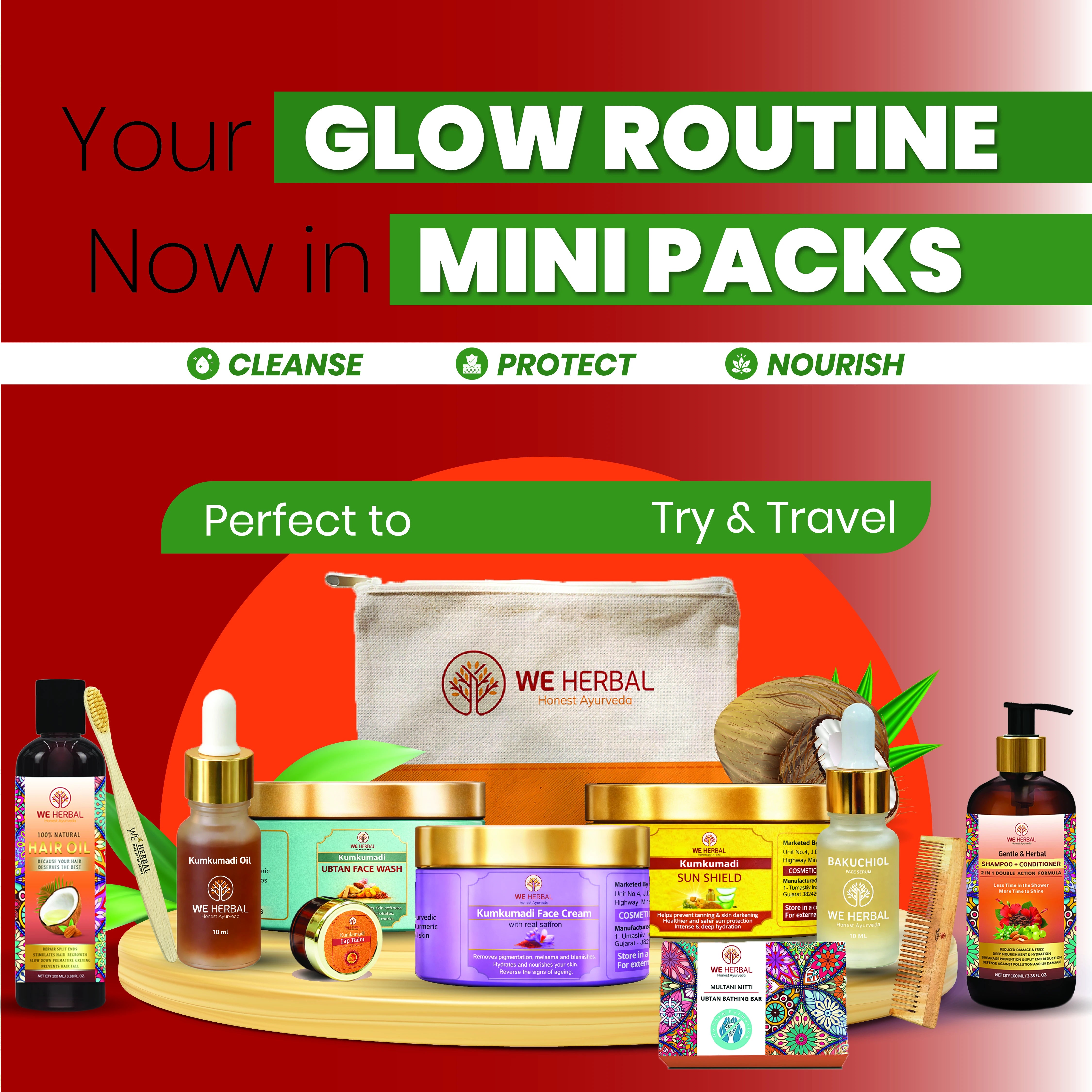 We Herbal Mini Travel Combo – Head-to-Toe Herbal Care