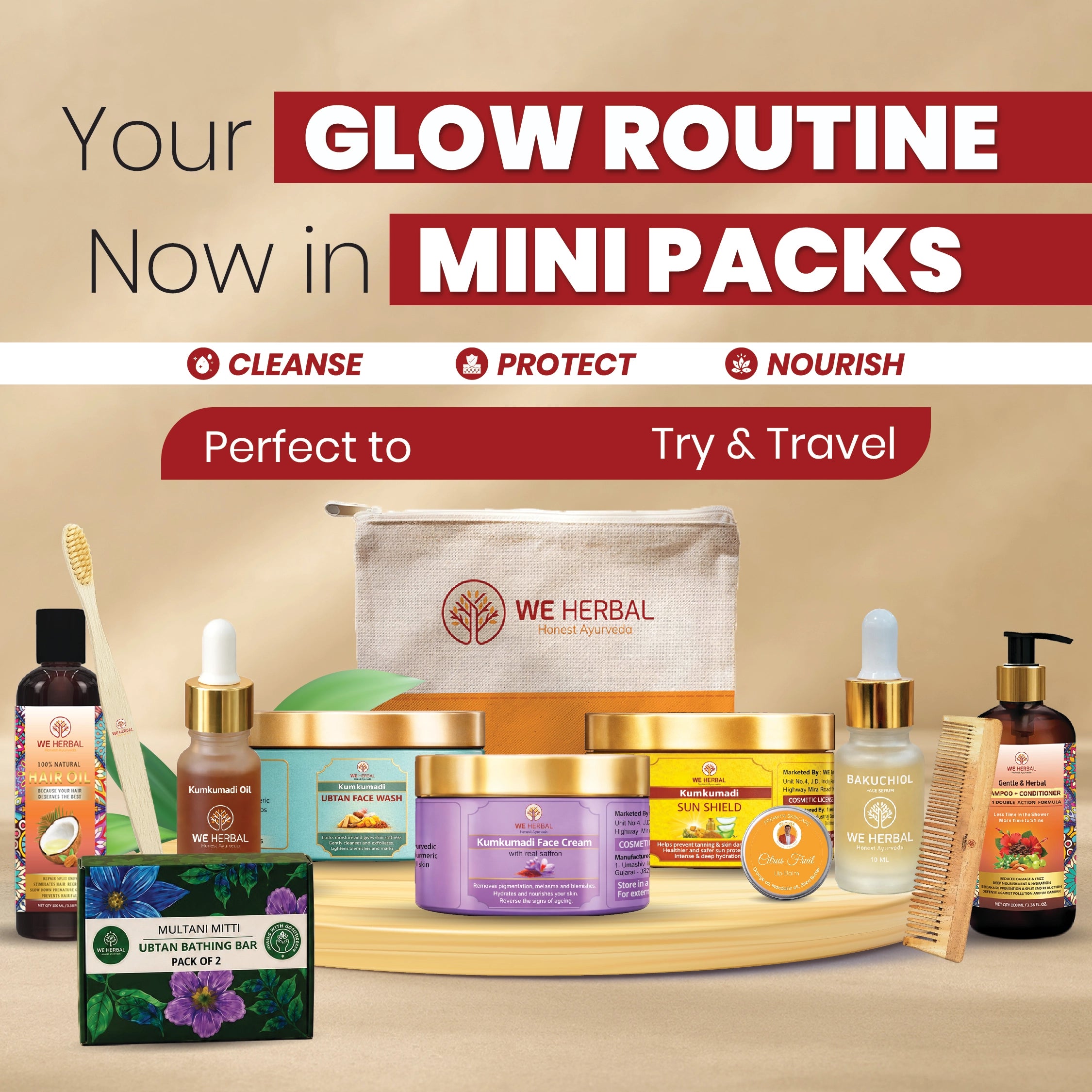 We Herbal Mini Travel Combo – Head-to-Toe Herbal Care