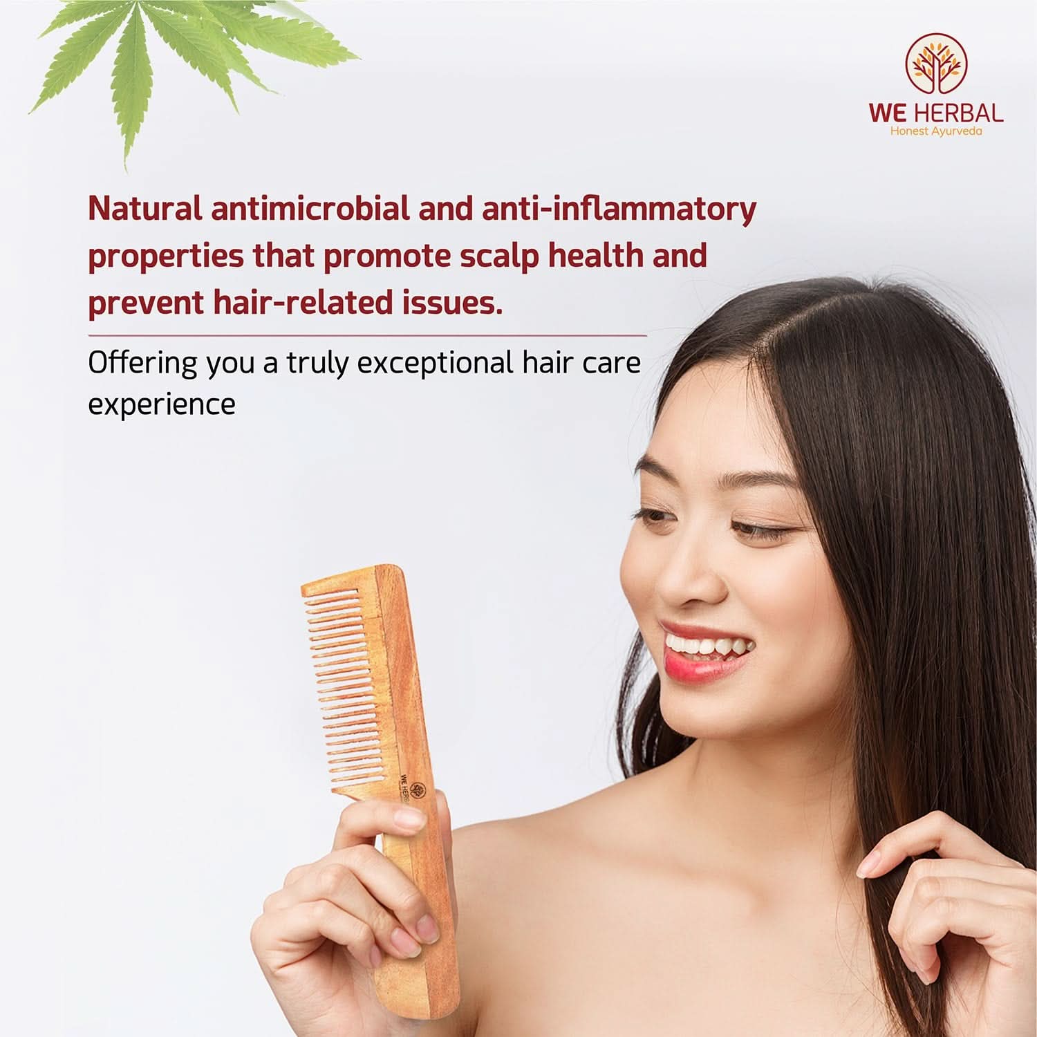 Pure Neem Handle Comb - We Herbal | Honest Ayurveda