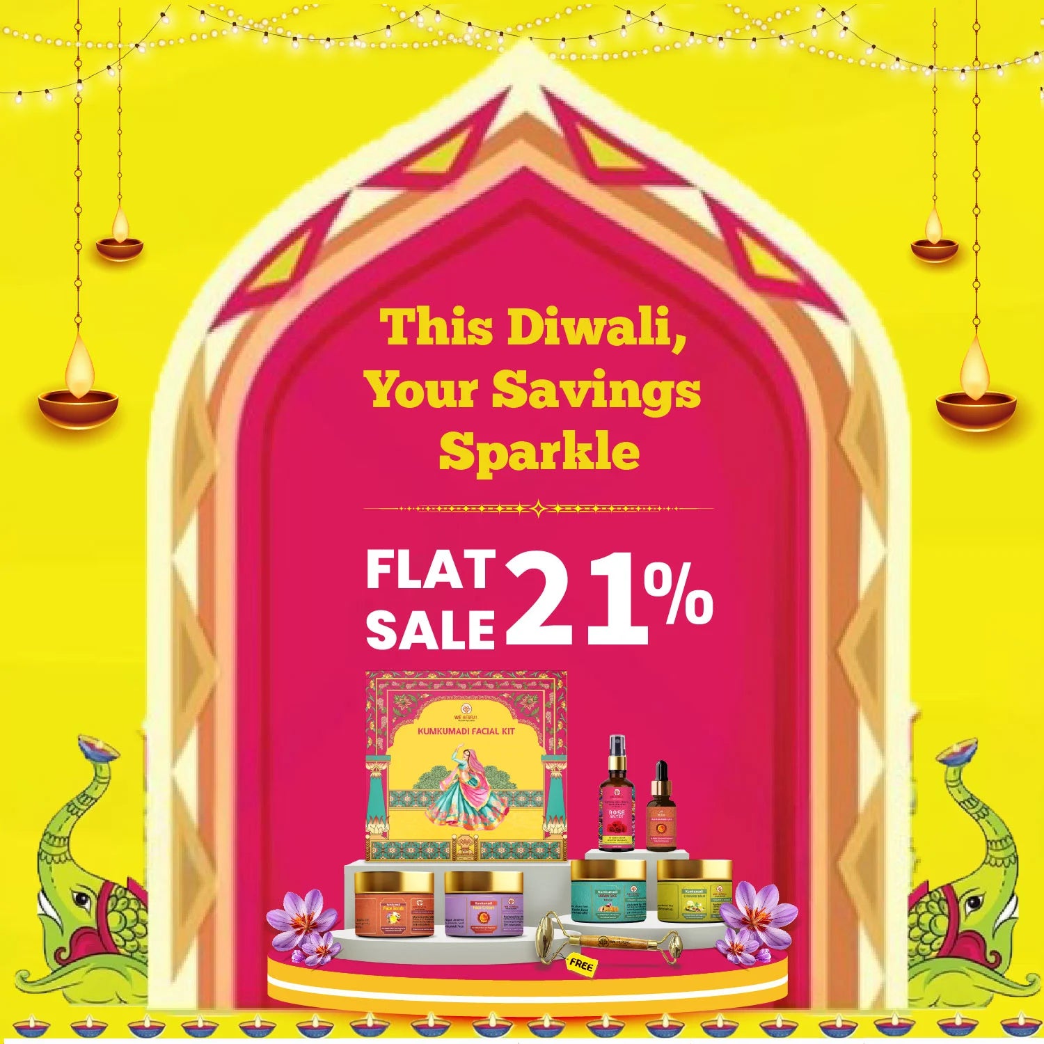 WeHerbal Kumkumadi Facial Kit Combo Pack– Flat 21% OFF Diwali Offer