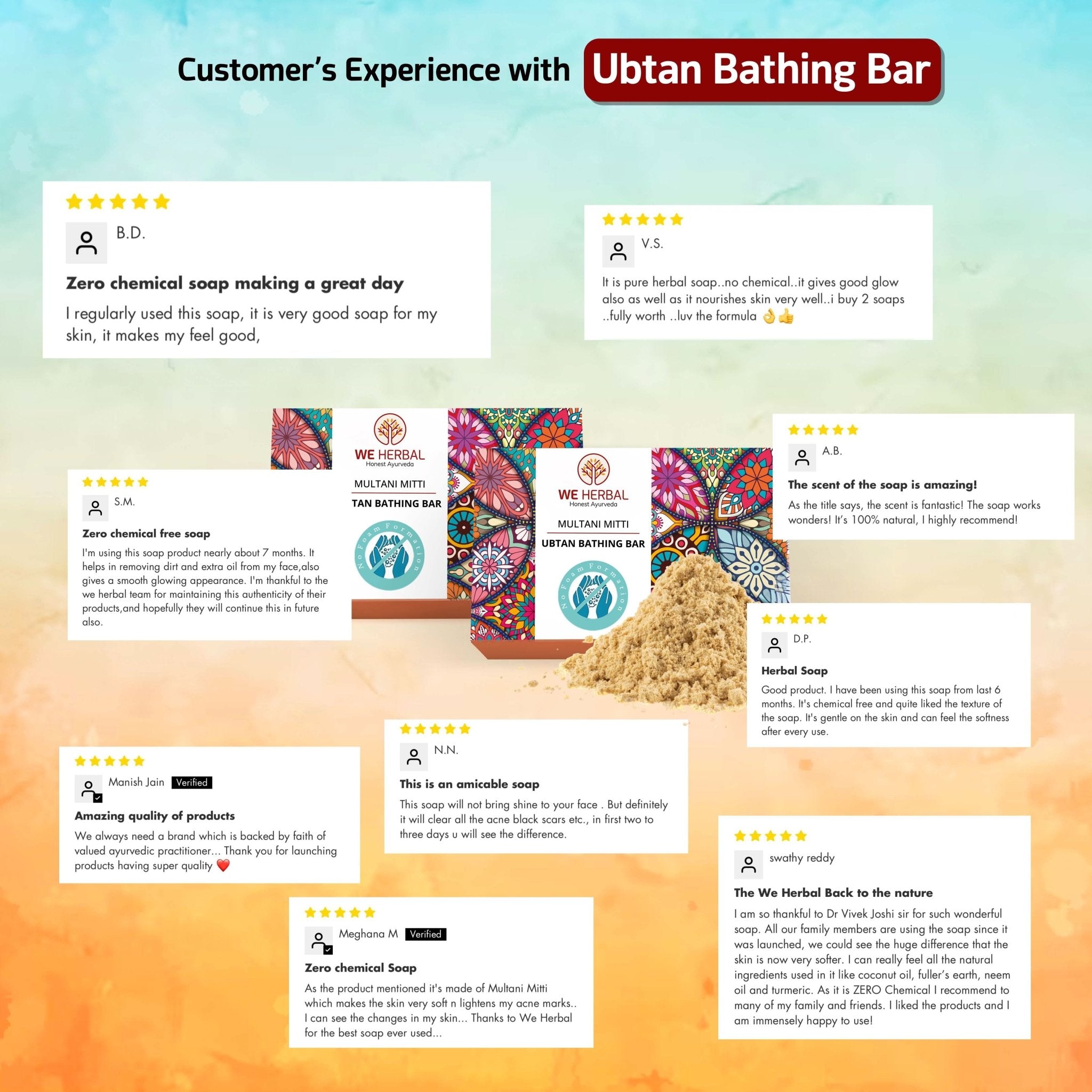 Zero Chemical Ubtan Bathing Bar - We Herbal | Honest Ayurveda